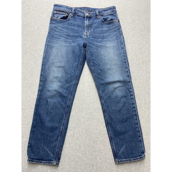 Lucky Brand Jeans Womens 30x25 Blue Denim Mid Rise Dark Washed Candiani Straight - Picture 1 of 11